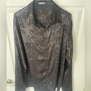 Black XL Floral button up